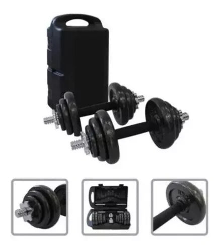 Kit 2 Mancuernas 12 Discos de 20 Kilos