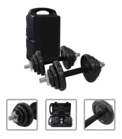 Kit 2 Mancuernas 12 Discos de 20 Kilos