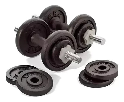 Kit 2 Mancuernas 12 Discos de 20 Kilos