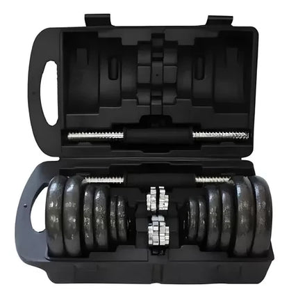 Kit 2 Mancuernas 12 Discos de 20 Kilos